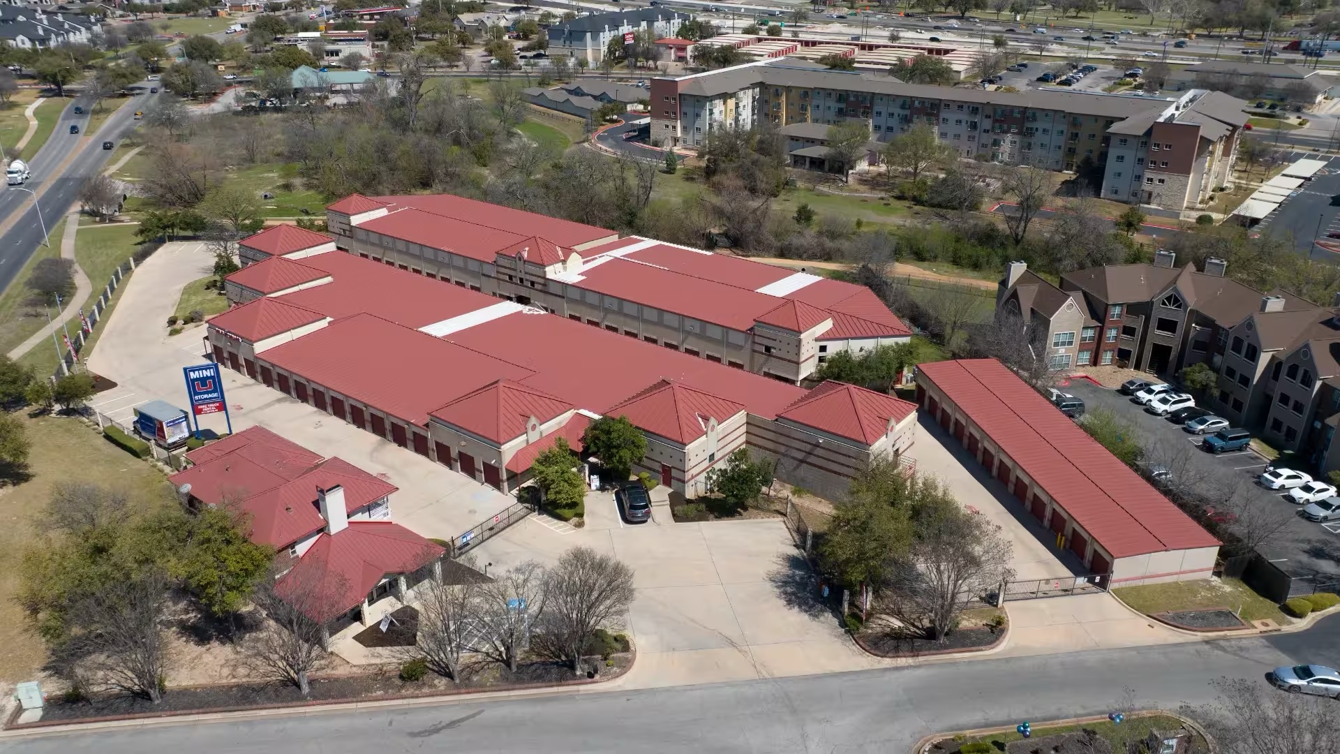 Drive-up units at a self-storage facility